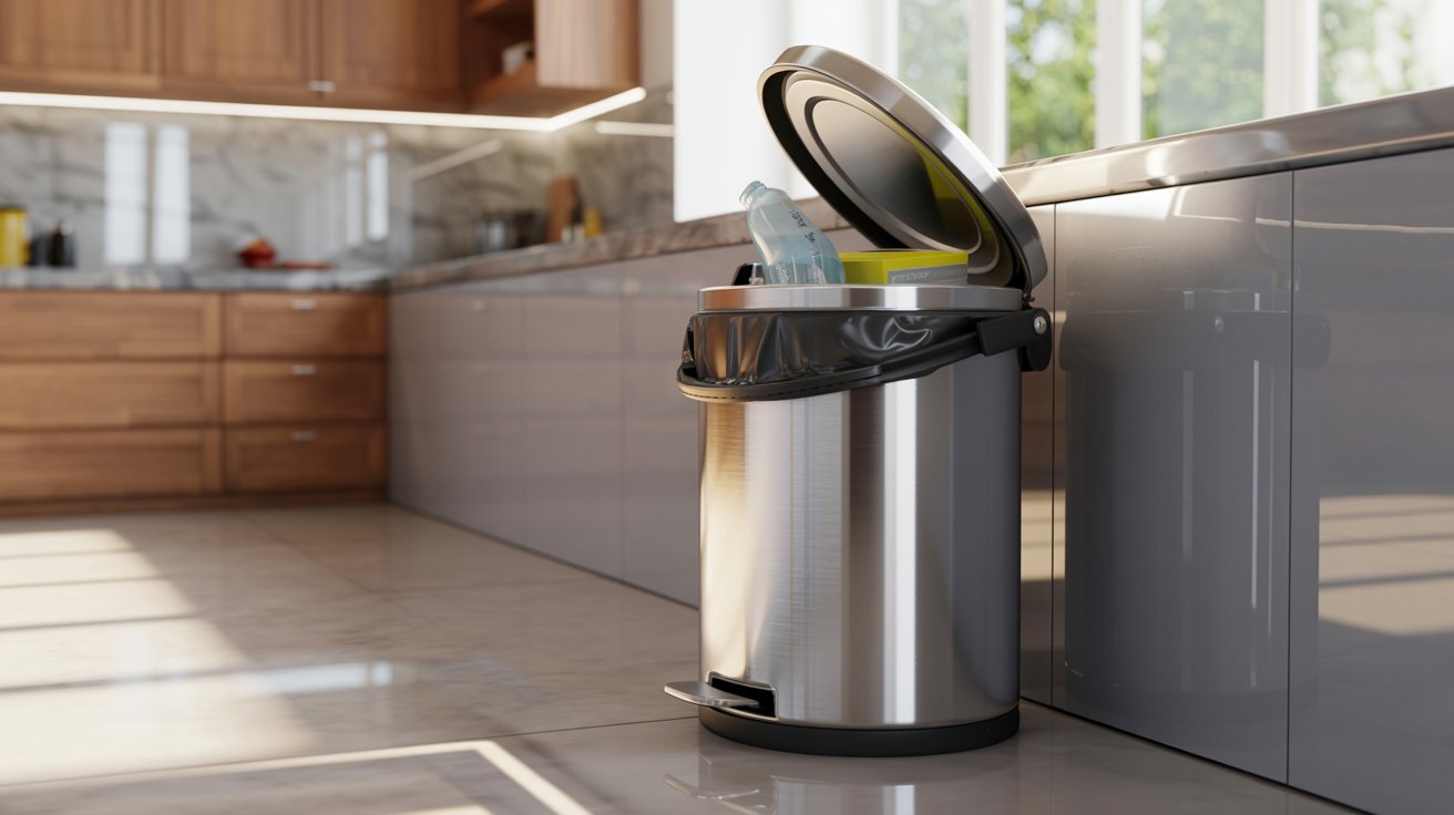 Qual o tamanho ideal para uma lixeira de cozinha?